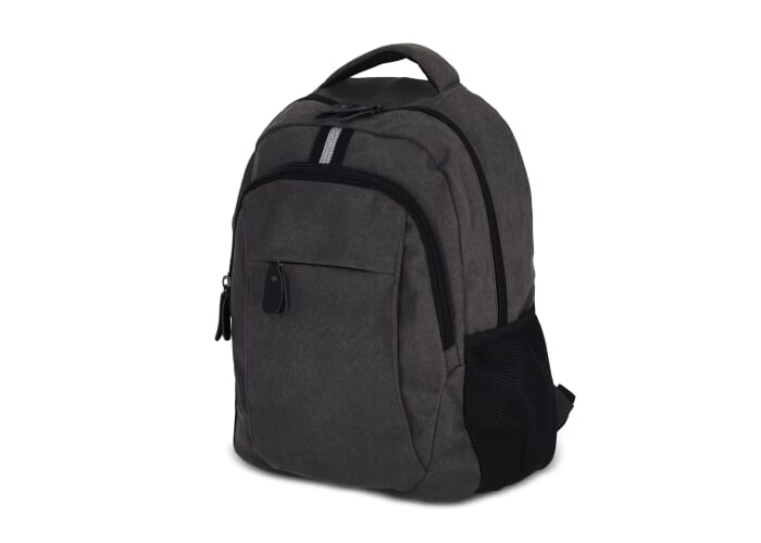 Sac à dos personnalisé toile de coton recyclé Harper Gris foncé